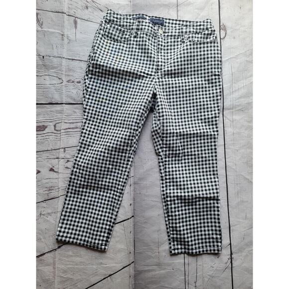 Charter Club Womens Bristol Capri Black White Checkered Size 10p - Picture 1 of 8